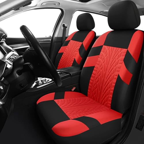 Valcla Autositzbezüge Set für Jeep Wrangler JK 2019-2024 – Universal Sitzbezug Vordersitze und Rückbank, Wasserdicht rutschfest Sitzschoner, Auto Zubehör,D Red