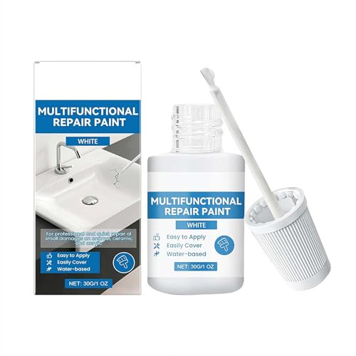 White Touch Up Paint, Multi-Surface Touch Up Paint Pen for Chips and Scratches, Repair Paints Suitable for Kitchen Tiles, Bathroom, Fridge, Shower and Sink Repairs