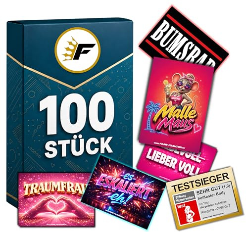 MEGA-Bundle Malle Sticker-Set (100 Motive-jedes Motiv 2 mal) – Witziger Malle Spruch als Fun- & Meme-Aufkleber für den Mallorca-Trip, JGAs, Urlaub, Partys