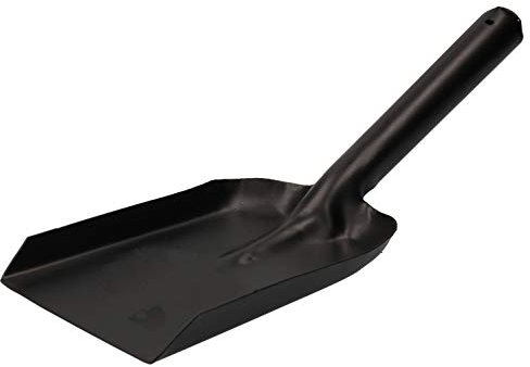 Unibos Heavy Duty Metal Coal Hand Shovel | Black Durable One Piece Fireplace Scoop for Coal and Ashes | Multipurpose Metal Dust Pan