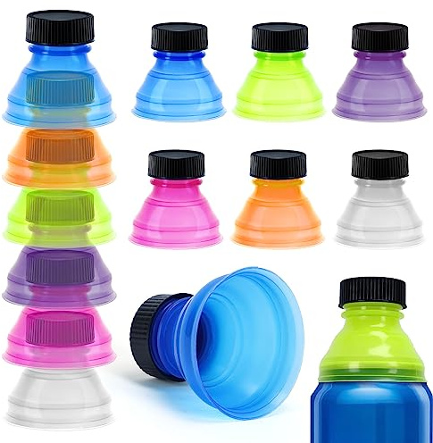 Newbested 12 Pack Can Covers,Reusable Pop Can Bottle Tops Lids for Soda Carbonated Drink Beer Energy Drinks Juice Seltzer,Picnic Beach Gathering Party Accessories