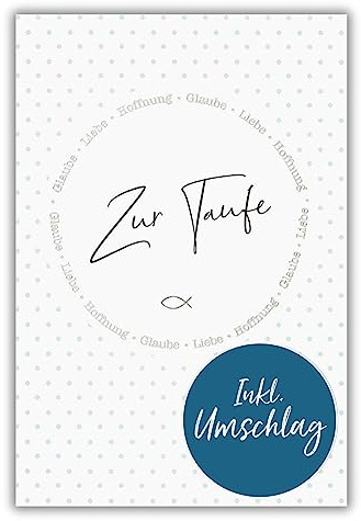 bsb Karte zur Taufe - Taufgeschenk Junge & Mädchen mit edlem Design - Glückwunsch Tauf-Karte mit Umschlag - liebevolles Geldgeschenk Taufe in 11,5 x 17,0 cm