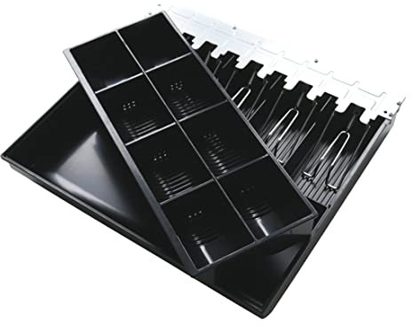 HDWR HD-WS41 Tiroir-Caisse, Bac à Monnaie, Compartiments Réglables Pour Pièces et Billets, Mécanisme à Ressort, Plateau Pour Tiroir-Caisse, Insert Remplaçable