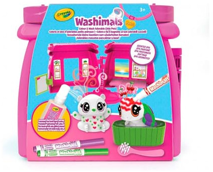 CRAYOLA Washimals, Pets, Aktivitätsset Färben, Duftendes Spa-Ambiente | Waschen und Färben mit Welpen, Ideal als Geschenk, Empfohlenes Alter: ab 3 Jahren