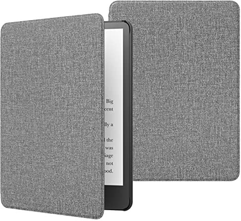 MoKo Hülle Kompatibel mit Kindle Paperwhite 11. Generation 2021, Dünn Lightweight Kunstleder Schutzhülle Smart Cover mit Auto Sleep/Wake für Kindle Paperwhite 6,8 Zoll, Signature Edition, Grau