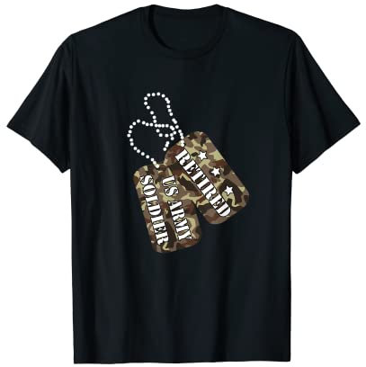 Hundemarke Retired US Army Soldat T-Shirt