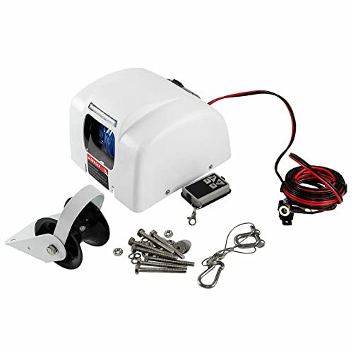 OUKANING Electric Anchor Winch 30m 12V Anchor Winches Winch with Remote Control for Anchors Up to 11KG