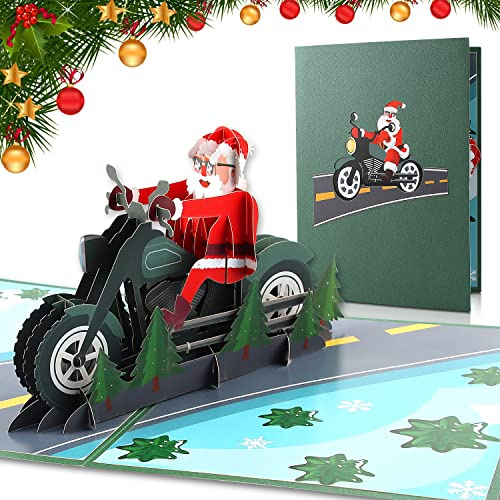 Pop-Up Karte Weihnachten Karten, Weihnachts Pop Up Karte, Kinder Weihnachtskarte, Karte 3D Pop-Up-Grußkarte mit Schönen Papier mit Umschlägen, Geschenk für Weihnachten für Mama, Frau (Locomotives)