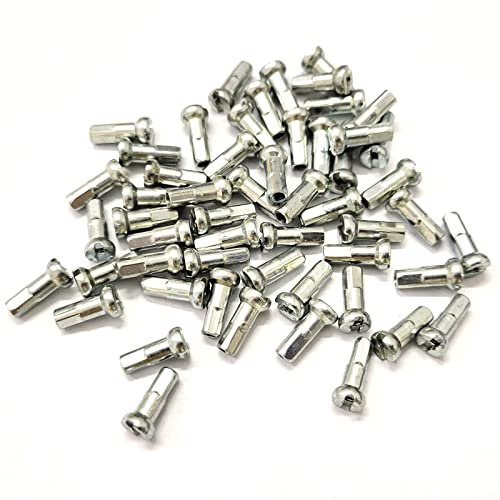200 pezones para radios de bicicleta para bicicleta de carretera de montaña de 14 G/2 mm de diámetro, acero plateado de 12 mm de largo, accesorios de repuesto de ciclismo