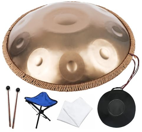 Handpan drum AETOO steel drums 22 inch 10 notes 440 Hz Hand pan percussion instruments for adults carry bag …