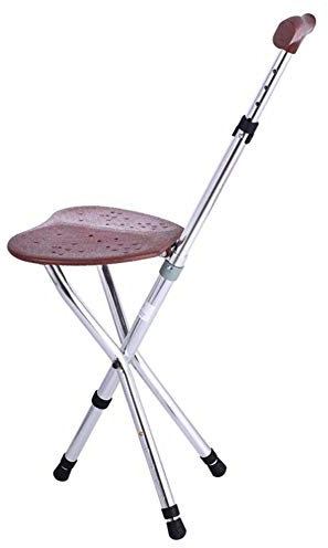 Siège de bâton de Marche en Aluminium avec Tabouret de béquille Pliant réglable pour Les Personnes âgées handicapées et âgées souffrant d'arthrite Interesting