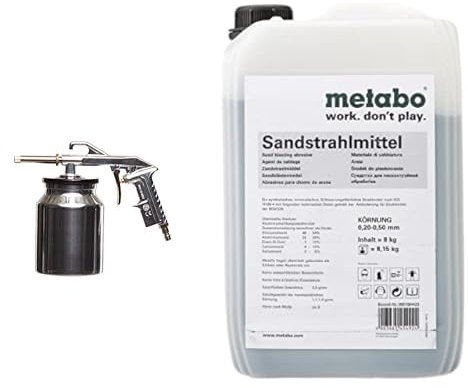 Michelin Pistolet de Sablage, Sableuse avec Réservoir de 1L, Consommation d'Air 250 l/min, Pression Max. 8 Bar & metabo 901064423 1 Combo Set 2.7.3 12V Li-ION BS SSD BL Avec étui, 1 V, Vert