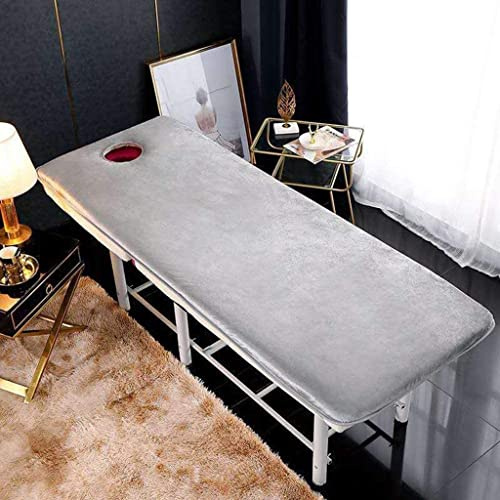 Massagetischauflage, Massagetisch-Memory-Foam-Auflage, weiche Spa-Bettauflage für Massageliegen, inklusive Polster und Gesichtslöchern (Farbe: Grau, Größe: 70 x 185 cm)