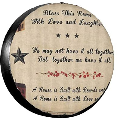 Radabdeckung Rustikales Star Country Primitive Farmhouse Westliches Texas Star Country Primitive Wasserdicht Reifenschutzhülle Polyester Reifen Schutzhülle Für Trailer Truck SUV 16inch
