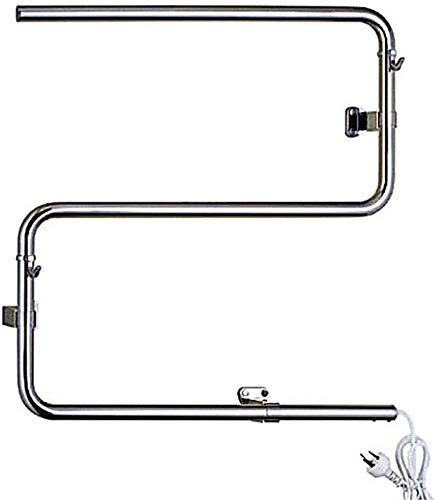 Scaldasalviette elettrico per scaldasalviette da parete per bagno, stendibiancheria scaldasalviette per montaggio a parete in acciaio inossidabile 304 per bagno cromato lucido 22,8 × 23,62 × 4,33