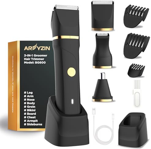 Bikini Trimmer Women Lady Shavers for Women Body Hair Trimmer for Bikinis Legs Pubic Hair Bikinis Trimmer for Womens,Electric Shaver for Womens,Ceramic Blades IPX7 Washable Head,Wet and Dry Use Black