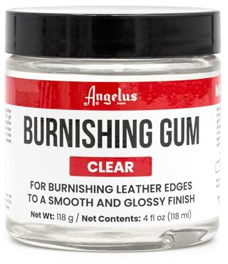 Angelus Acabado de borde de cuero de goma bruñido transparente | Convierte los bordes de cuero en suaves y brillantes | 118 ml