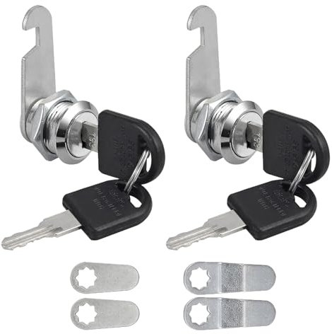 Anhoer 2Pcs Security Mailbox Lock 25mm with Alike Keys Barrel Drawer Mail Box Locker Cam Lock Cabinet Drawer Cam Locks for Door Cabinet Cupboard Locker Letter Box Wardrobe