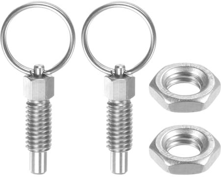 QUARKZMAN 2 Piezas Pasador de Resorte con Anillo de Extracción 1/4-20 Rosca Longitud 0.47 Cabeza Plana Acero Inoxidable Pasador Índice Retráctil No Bloqueable Posicionamiento