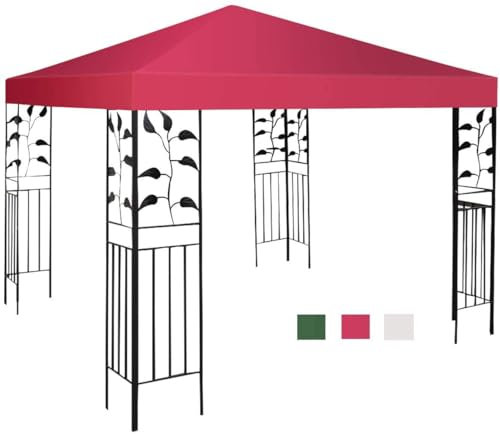 RELAX4LIFE Techo de Repuesto para Cenador 3x3M, Cubierta de Repuesto para Cenador con Buen Ventilación y Protección Solar, Techo de Recambio para Pergolas, Carpas y Pabellón (Rojo)