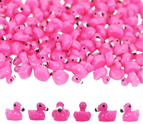 Goiern 120 Stück Mini Flamingos Deko, Winzige Harzfiguren für Erwachsene, Kleine Harztiere für Garten, Bastelarbeiten & Sammler-Puppenhaus Dekoration