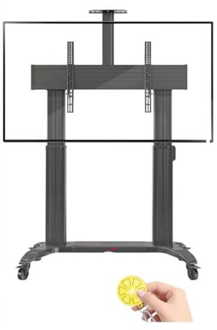 Support de Chariot TV Mobile avec Roues – Chariot TV Mobile en Aluminium pour écrans de 75 à 110 Pouces jusqu'à 300 LB, Panneaux Plats et incurvés LCD LED 4K intelligents, Support Robuste, VESA Max 1