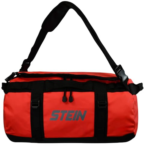 STEIN 40 L, 70 L, 90 L vattentålig kappsäck och ryggsäck, hållbar PVC för utomhusbruk, camping, sport, vattensporter, Röd, 40L, Duffel