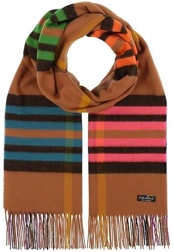 FRAAS Cashmink halsduk 56 x 200 cm – mjukare än kashmir – tillverkad i Tyskland – rutig halsduk för kvinnor och män – perfekt för höst och vinter, soft camel, En Storlek