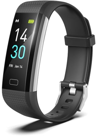SLuB Montre connectée Mode Multisport Traqueur d'activité Traqueur de Sommeil Notification de Messages Alerte sédentarité Ecran Tactile Complet IP68 Etanche pour iPhone et Android(Noir)