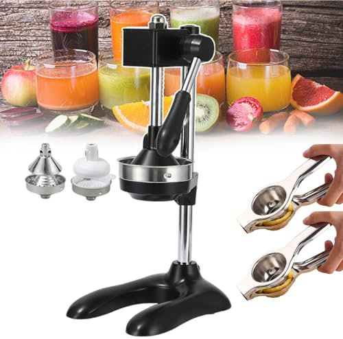 forplubossmmp Spremiagrumi, Spremiagrumi, Spremiagrumi, Spremiagrumi, Spremiagrumi, Spremiagrumi Manuale per Ristoranti, Caffetterie, Bar, Sale da tè (con 2 Stampi E 2 Piccoli Spremiagrumi),Black