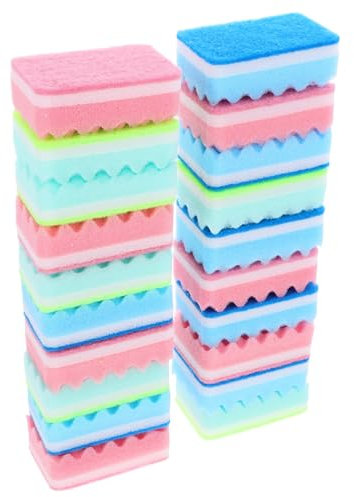 SHOWERORO 20pcs Mixed Dish Scrubber Sponge for Kitchen Cleaning Washing up Sponges