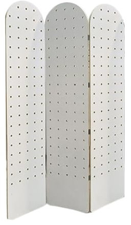 Biombo Perforado Para Pared,divisor De Ambientes Plegable En Forma W,mampara De Privacidad De Tablero Perforado Con Estantes De Almacenamiento Para Exhibiciones Arte Y Manualidades,eventos Minoristas(
