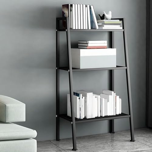 Modernes Bücherregal aus Metall mit rechteckigen Regalen, mehrlagig, vom Boden bis zur Decke, trapezförmiges Küchenregal für Bücher, Pflanzen und Dekoration, Rot