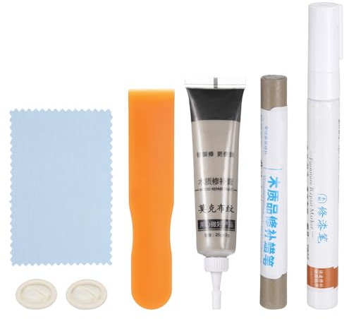 sourcing map Kit de réparation de meubles en bois (marqueurs à bois + pâte de remplissage pour bois + bâton de remplissage pour bois) Kit de retouche avec spatule pour réparer les rayures, les