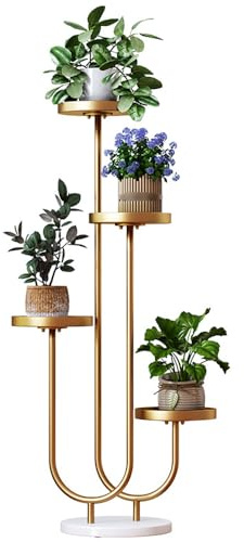 Support à Fleurs Haut de 100 cm pour Plantes d'intérieur et d'extérieur, Grand Support à Plantes en métal à 4 Niveaux, Organiseur pour Plusieurs Plantes, Coin de Balcon