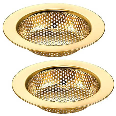 SiaBiced Spülbeckenstopfen und Abflusssieb für die Küche, geruchsneutraler Duschabfluss Haarfängerfilter, Gold