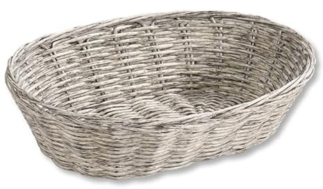 Kesper 17653 - Cestino per il pane in rete di plastica, 24 x 20 x 6 cm, colore: Argento