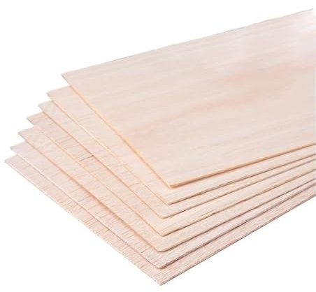 Genérico 3 Piezas 300mmx100mm Madera Contrachapada, 1mm-4mm Tablero Contrachapado de balsa para el Patrón de Artesanía de Patrón de Madera de Bricolaje, Modelado(8mm)