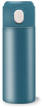 ONCCI Termos pequeños de acero inoxidable 320 ml/420 ml, botella de agua pequeña, con aislamiento al vacío para bebidas calientes y frías, sin BPA (Verde 420ML)