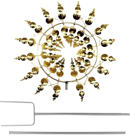 SYFUNLV Magical Metal Windmill,3D Metal Wind Sculptures Spinners,Stainless Steel Wind Spinners,Easy to Install Wind Powered Kinetic Sculpture,for Yard Patio Garden Lawn Decoration Outdoor (Style 2)