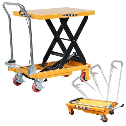 Carrello Elevatore Manuale, Carrello a Piattaforma, Carrello Sollevatore, Elevatore Idraulico, Carrello per Tavolo Elevatore, per Impieghi Gravosi,150kg