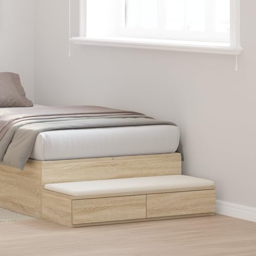 CKioict Bett-Schubladen Sonoma Eiche nachttisch Bedside Table for Zimmer Wohnzimmer 90x36,5x16,5 cm Holzwerkstoff