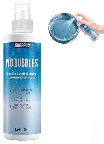 Distaccante per Resina Epossidica, Spray Bolle Resina, Spry Anti Bolle Resina Epossidica, Rimuovi Bolle di Resina, Rimuove Efficacemente le Bolle Superficiali, 100Ml