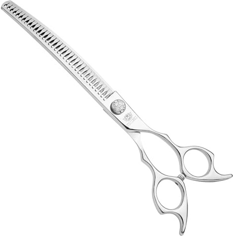 YUJINXI Curved Chunkers Shears Dog Grooming Professional 7.5 in Chunkers Scissors for Dogs Japan VG10 Stainless Steel Pet Grooming Thinning Scissors for Cut for Dogs and Cats.