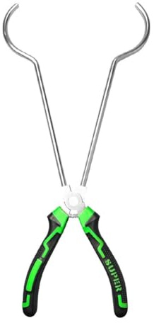 Opatiny Pinzas de crisol para metalurgia y joyería, pinzas de acero inoxidable con resorte para un agarre seguro en fundición y refinación