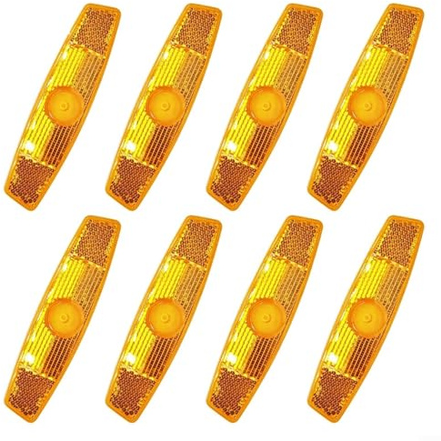 Paquete de 8 reflectores de radios de bicicleta para mejorar la distancia de reconocimiento del conductor en escenarios de baja iluminación (amarillo)