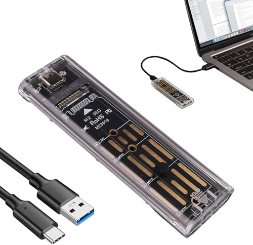 Carcasa SSD M.2 NVMe, Carcasa Disco Duro SSD, 10Gbps, Sopporta UASP&Trim, Carcasa Disco Duro Compatible con 2242/2280/2260/2230