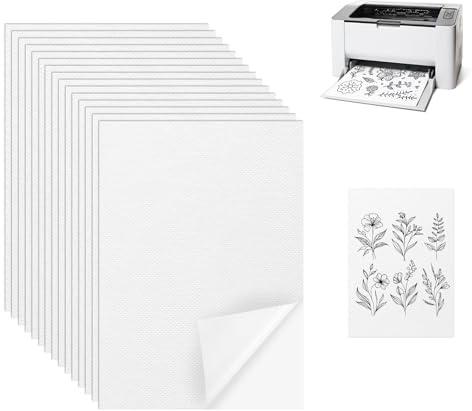 HURODZ 15 Stück Stickvlies Wasserlöslich Selbstklebend, A4 Selbstklebende Wasserlösliches Stickpapier, Bedruckbare Stickereipapier für Drucken Zeichnen Maschinen Handstickerei (30x21cm)