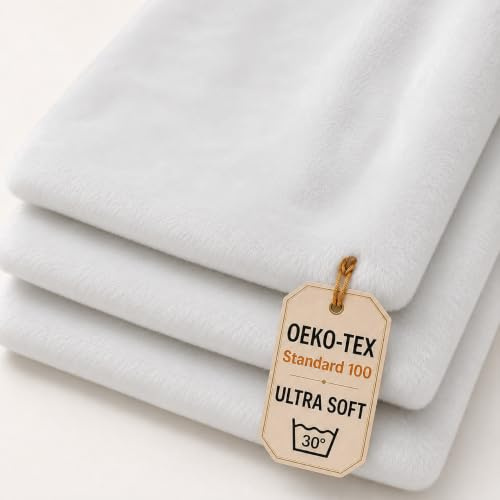 StoffBook Weiß Kunstpelz Kaninchenfellimitat Kunstfell für Bekleidung | Dehnbar, weich und leicht, Stoff für Bekleidung, Kostüme und Dekoration, Plüschfell und Teddyplüsch, Meterware ab 50cm