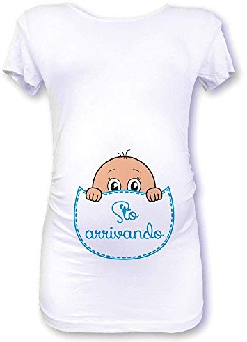 Babloo T Shirt Maglia Premaman STO Arrivando Manica Lunga